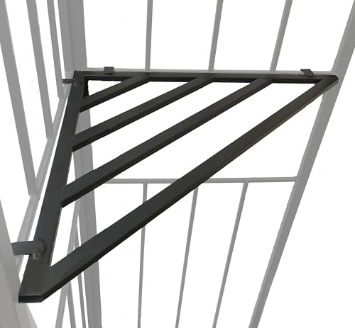 Habeig Pavillon Eckregal Set, 2 Stück, Dreieckig, Pulverbeschichteter Stahl, Anthrazit, 43x43x60 cm, Einhängbar für unsere 3x3 m Pavillons, Ablage für Pavillion