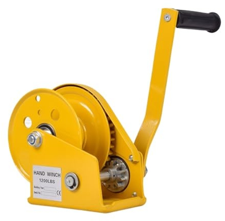 Treuil manuel autobloquant de 1200lb, palan de levage manuel automatique for camion et guindeau de bateau en acier inoxydable(10m wire cable-01)