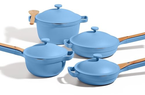 Our Place Cookware Set - 13-Piece Kit Including the Always Pan, Perfect Pot and Spatulas | Toxin-Free Nonstick | Heat Safe up to 450°F | Oven, Stove, Induction Compatible | Forget-Me-Not Blue