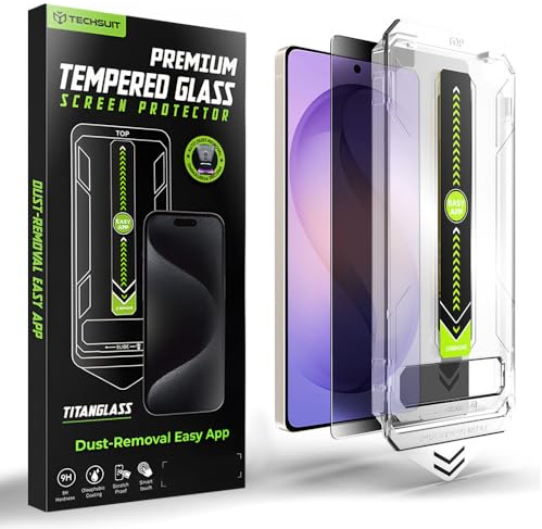 Techsuit Blickschutz Displayschutz für Samsung Galaxy S26 Ultra Gehärtetes Glas mit Fingerabdruck Entsperrung Kompatibel, HD Klarheit, Stoßschutz, Ölabweisende Beschichtung, TitanGlass CrystalHD Priva