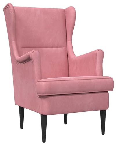vidaXL Sessel Rosa Samt, Schlafzimmer-Sessel, modernes Design, bequemer Platz, Wohnaccessoire, zeitgenössisch, funktionales Wohnzimmer
