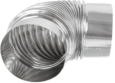 VALICLUD Elbow Chimney Exhaust Pipe Elbow Flue Pipe Stainless Steel Strong and Easy to Install, Silver for Wood Stove Suitable for Garden and Fireplace Chimney Use