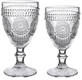 BRANDANI set 12 bicchieri calici acqua e vino in vetro trasparente Mandhi