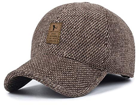 MRACSIY Unisex Winterkappen Baseball Kappe 56-60cm(Braun 03)