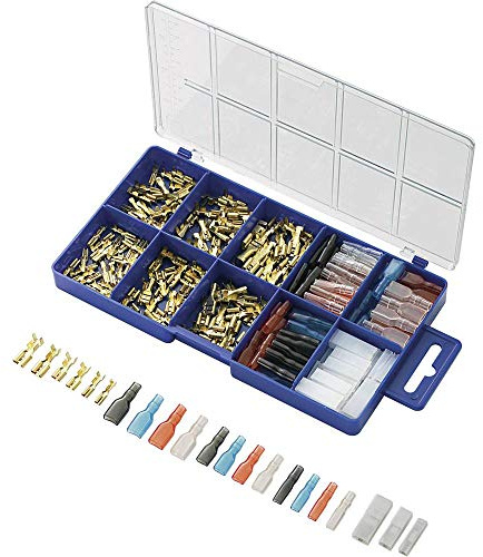 TRU COMPONENTS 739647 Crimpkabelschuh-Sortiment 0,104 mm² 2,50 mm², transparent, schwarz, rot, blau, 260 Stück