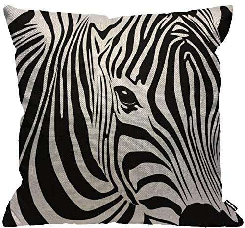 HGOD DESIGNS Kissenbezug Zebra Tier Streifen Zebra Kissenhülle Haus Dekorativ Für Männer/Frauen/Jungen/Mädchen Wohnzimmer Schlafzimmer Sofa Stuhl Kissenbezüge 45X45cm