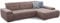 Cavadore Schlafsofa Mistrel mit XL-Longchair, Ecksofa mit leichter Fleckentfernung dank Soft Clean, geeignet für Haushalte mit Kindern, Haustieren, 273 x 77 x 173, hellbraun