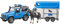 bruder 02588 - Land Rover Defender Polizeifahrzeug, Pferdeanhänger, 1 Pferd, 1 Polizist, Light & Sound Modul - 1:16 Jeep Pick-up Geländewagen bworld Ordnungshüter Wachtmeister Spielzeug