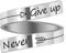 LucBuy Edelstahl Keep Eng Gravierte Inspirierende Geschenke Verstellbare Ringe Schmuck für Männer Frauen Teenager (Never Fxcking Give Up - Silber)