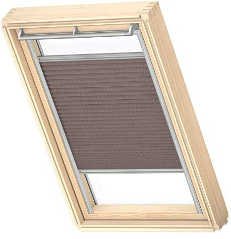 VELUX Original Dachfenster Plissee für SK08, Mokka Gepunktet, mit Grauer Führungsschiene