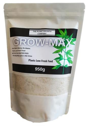 Grow Max Powder - Hydroponic Plant Feed Nutrients, Dry Plant Food to Boost Vegetative Growth, Flowering & Increase Yield - Suitable for Hand or System Feeding, Water Soluble - 950g