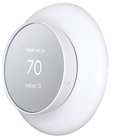 Silicone Wall Plate Cover Compatible with Google Nest Thermostat 2020, Fingerprint Resistant Bracket Mount Trim Kit for Nest Thermostat, Complementary Design Easy to Install Backplate for Home(White