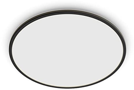 Philips Superslim-Deckenleuchten für den Außenbereich, 15 W, 4000 K kaltweiß, Szenenschalter stufenweise dimmbar, wasserfest, schwarz, IP54 wetterfest