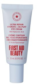 First Aid Beauty - Hydrating Eye Cream with Hyaluronic Acid, Nourishing Eye Cream that Provides 24 hours of Hydration, Helps Smooth Fine Lines, Wrinkles & Puffiness, Safe for Sensitive Skin, 0.5 oz