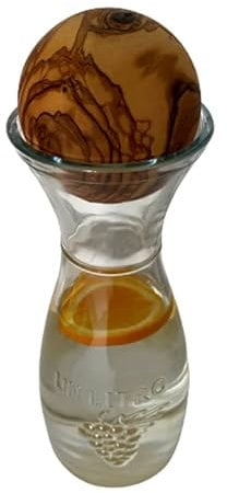 D.O.M. Verschluss in Kugelform Ø 8 cm aus Olivenholz für Karaffen oder Gläser