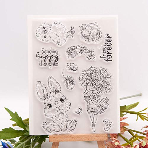 ZFPARTY Osterhasen-Stempel, transparent, für Sammelalben, Papierbastelarbeiten, Scrapbooking