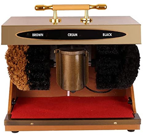 SXJXJXR Electric Shoe Polisher, Automatic Induction Shoe Shine Polisher Titanium Commercial Automatic Shoe-Shining Machine Electric Shoe Cleaner, Double Combination Brush