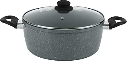 DALEMOOR by URBN-CHEF Carbon Steel Marble Grey Cooking Casserole Pots (24cm)