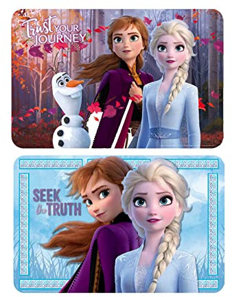 2 Stück kompatibel zu Eiskönigin ELSA und Anna Tischunterlage Platzdeckchen Malunterlage Knetunterlage Eßunterlage (Bunt Set Nr. 2)