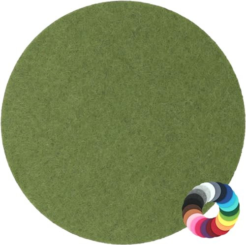 Rundes Platzset Filzuntersetzer in 35cm, Olive (HF014) für Gläser, Essen, Tischdeko