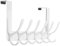 SKOLOO Over The Door Hooks - for Doors up to 4.5cm Thick, No Assembly Required, Stainless Steel Door Hanger with 6 Hooks, Over The Door Hanger for Coats Clothes Hat Towel Jacket, White