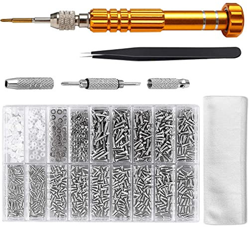 Glasses Repair Kit Eyeglass Repair Tool Spectacles Repair Set with Screws Nuts Tweezers Screwdriver for Sunglasses Watch Clock Spectacle Electronics Phone Camera