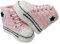 Scarpette tipoconverse vari colori bimbo bimba. Fatte a mano ad uncinetto in lana merinos. Neonato 0-3 mesi. Bootie handmade (rosa chiaro)