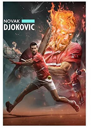 Novak Djokovic Tennis Grand Slam Celebrity Room Ästhetik Kunst Sport Poster Leinwand Poster Wandkunst Dekor Druck Bild Gemälde für Wohnzimmer Schlafzimmer Dekoration Rahmen Stil 30 x 45 cm