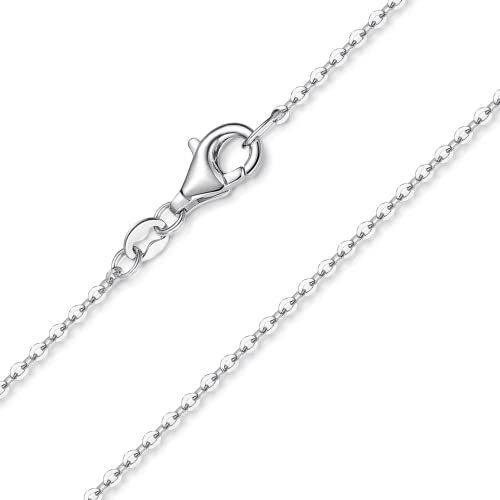 Gicko Erbskette Silber 925-1,2mm feine Ankerkette Halskette für Damen und Herren - Silberkette damen 925 ohne anhänger in verschiedenen Längen 40,45,50,55,60 CM(55)