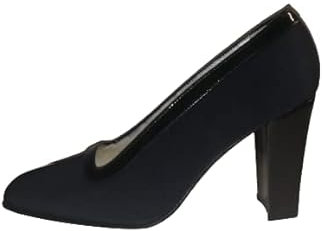 Dècolletè Donna Erika D'ALESSIO Art 847 Tacco 80 Tela Seta Blu Profilo Vernice Blu (38)