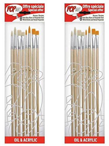 16 pinceaux Brosse Polyamide et Soie