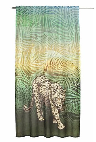 Clever-Kauf-24 Kinderzimmer | Gardine | Leopard | BxH 135x245cm |Vorhang mit verdeckten Schlaufen und Gardinenband |