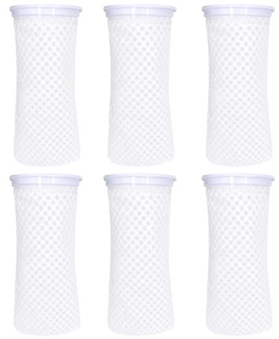 AYWFEY 6 Stück 4 Zoll 150 Mikron Filtersocken Aquarium Meerwasser, Aquarium 3D-Wabendesign Red Sea Filtersocken, Anti-Überlauf-Filtersocke für den Einsatz in Aquarien, Gärten Fischteichen, Teichen