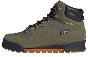 adidas Herren Terrex Snowpitch Cold.RDY Hiking Shoes Wanderschuhe, Olive Strata/Bronze Strata/Orange, 42 2/3 EU