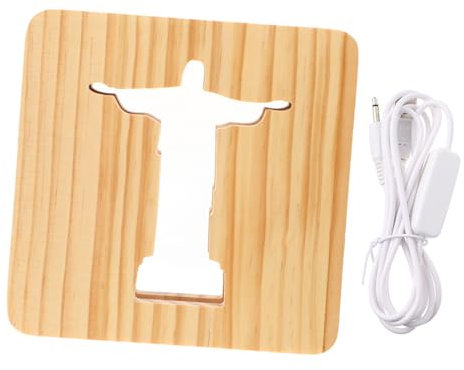 OSALADI Jesus Kreuz Nachttischlampe Aus Holz Usb-betriebene Dekorative Lichtquelle Für Schlafzimmer Wohnzimmer Als Christliches Für Weihnachten Und Geburtstage