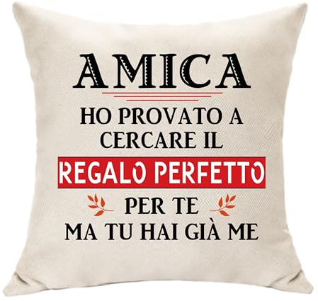 Hasodeo Regalo Speciale Cuscino Copertura Amicizia Idee Regalo per Migliore Amica Compleanno Laurea Ringraziamento Natale per gli Amici Donna Sorella