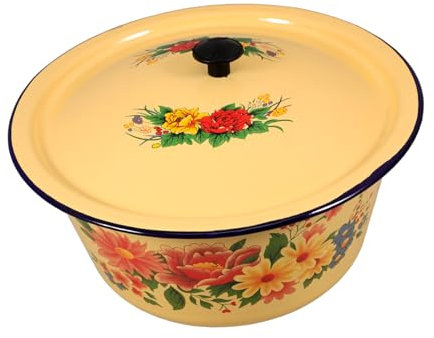 Cabilock largo Almacenamiento de carnes frías para nevera. tazones para mezclar ensaladera olla de esmalte casero lavabo de estilo chino Anticuado refrigerador cuenca del hogar