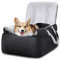 Pecute Dog Car Seat for Small Dogs or Cats, Plush & Cosy Pet Car Booster Seat with Storage Pocket, Car Dog Bed with Safety Leash & Non-Slip Base, Dog Travel Bed