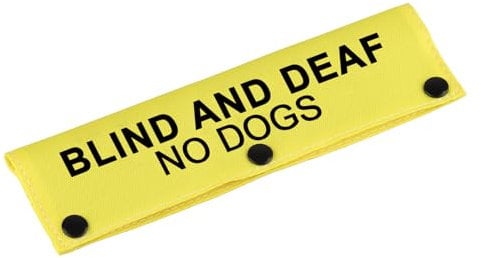 Visual Impairment Dog Leash Sleeve Blind Deaf No Dogs Dog Leash Wrap Sleeve Alert Tag Pet Birthday Gift (Blind and Deaf-YE Sleeve)