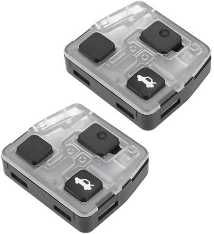 ECSiNG 2 Pezzi 3 Pulsanti Scatola Portachiavi Telecomando Scatola Di Riparazione Guscio Maniglia Dritta Rivestimento Interno Sostitutivo Telecomando Compatibile Con Toyota AVENSIS 2004-2009 Nero