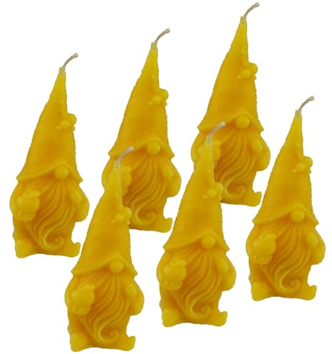 6 Kerzen Wichtel aus 100% reinem Bienenwachs