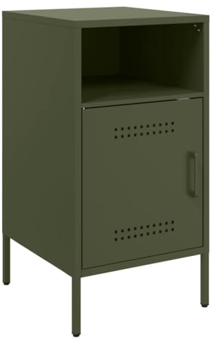 vidaXL Nachttisch Olivgrün 36x39x68 cm Stahl