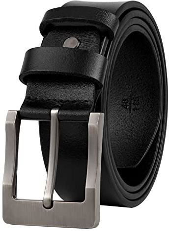 GSG SINCE 1998 Men's Genuine Leather Belt - Classic 38mm Wide Belt for Casual, Dress, Work & Special Occasions - Fits Jeans, Pants & Suits