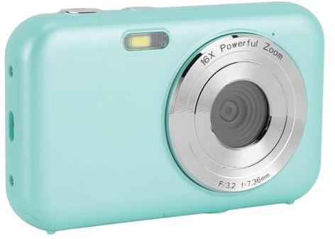 Cuifati Digitalkamera, 44 MP, 1080P, 16-facher Zoom, Kompakte Reise-Videokamera mit Gesichtserkennung, Anti-Shake, Integriertem Mikrofon für Aufnahmen, Selbstauslöser, Aufhelllicht, für