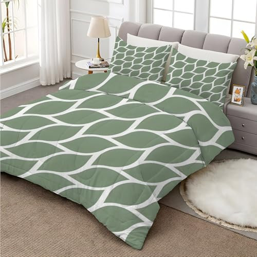 Blatt Bettdecke 135x200 4 Jahreszeiten, Ganzjahresdecke 135x200 Geometrie, Bettdecke Ohne Bezug Nutzbar, Bettdecken Wende Waschbar mit Modern Muster, Warme Steppdecke Schlafdecke AE-389