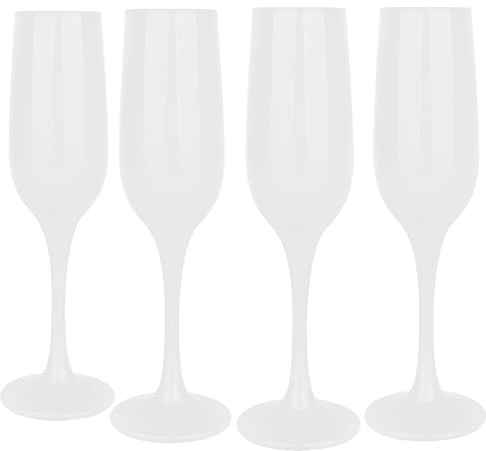 Glasmark Krosno Gläser 4er Set 0,2 Liter Sekt Champagner Prosecco Glas Kelch Sektgläser Champagnergläser Schaumweingläser Weingläser Weiß 4 x 200 ml