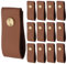 Biaungdo 12 Pack Leather Drawer Pulls, Brown Single Hole Leather Dresser Knobs Leather Pulls Cabinet Door Handle for Kitchen, Cabinet, Drawers, Closet, Dresser, Cupboard
