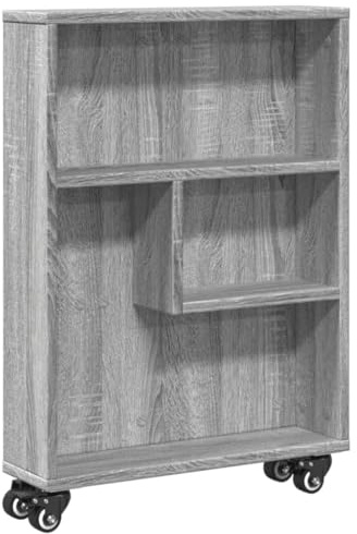 vidaXL Aufbewahrungswagen Schmal Grau Sonoma 48x13x68 cm Holzwerkstoff