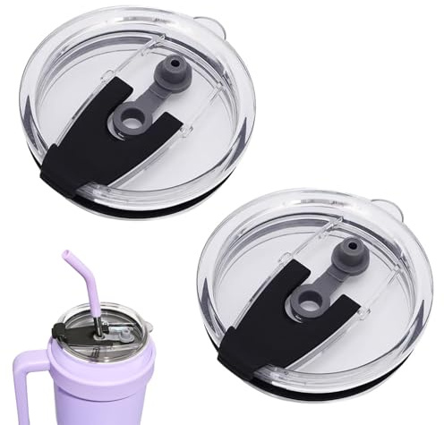 2Pcs Eco-Friendly Clear Flip Replacement Lids Non-Slip Replacements Splash Spill Lids Reusable Sealing Water Cup Straw Cover for Stanley Cup