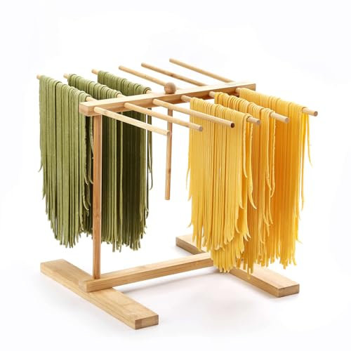 Stendino Per Pasta, Stendino Per Pasta Fresca, Stendino Per Pasta Pieghevole In Legno Con Asta Di Trasferimento E 12 Aste, Stendino Da Cucina Multifunzionale, Stendino Per Cucina Domestica